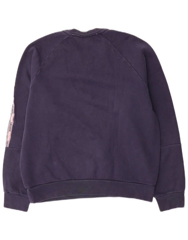 Lacoste moletom gráfico masculino jumper tamanho 4 médio azul marinho colorblock