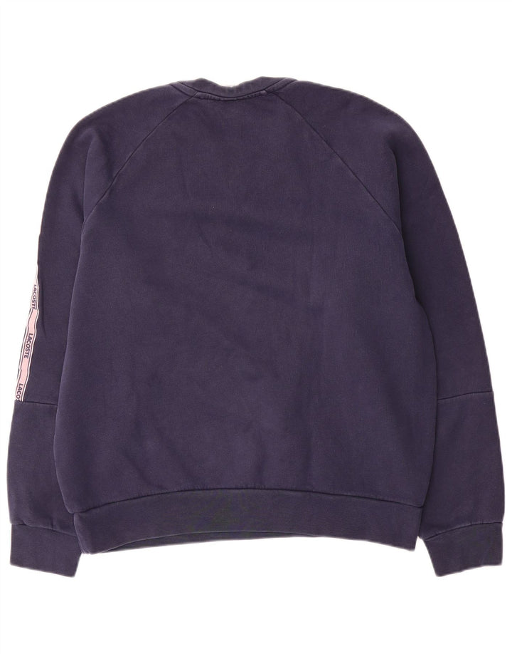 Lacoste moletom gráfico masculino jumper tamanho 4 médio azul marinho colorblock