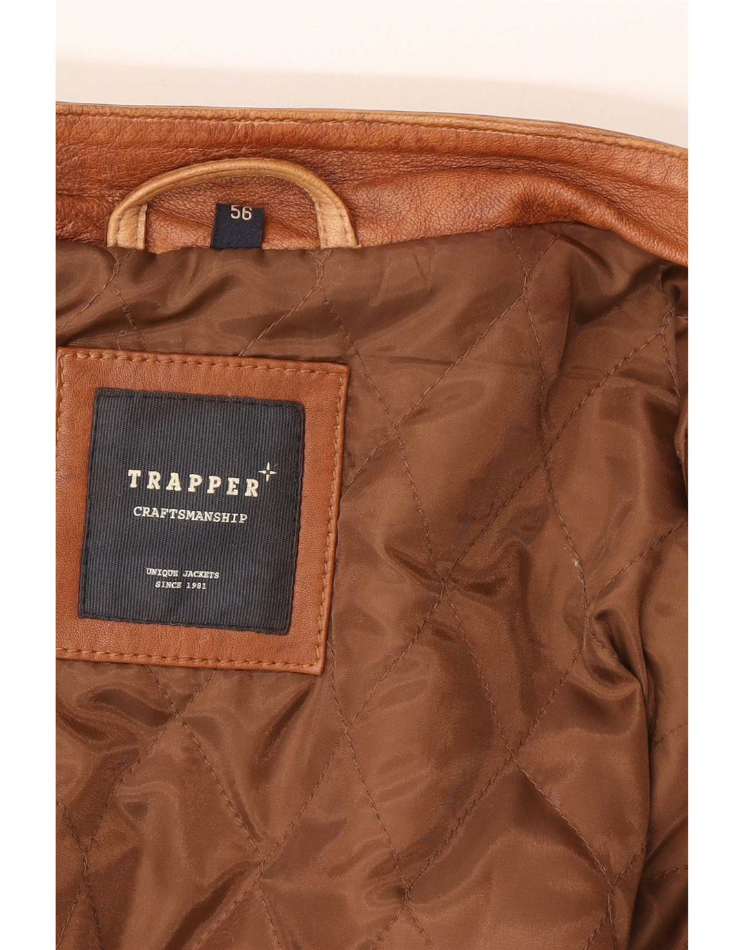 Jaqueta de couro masculina Trapper IT 56 3XL couro marrom