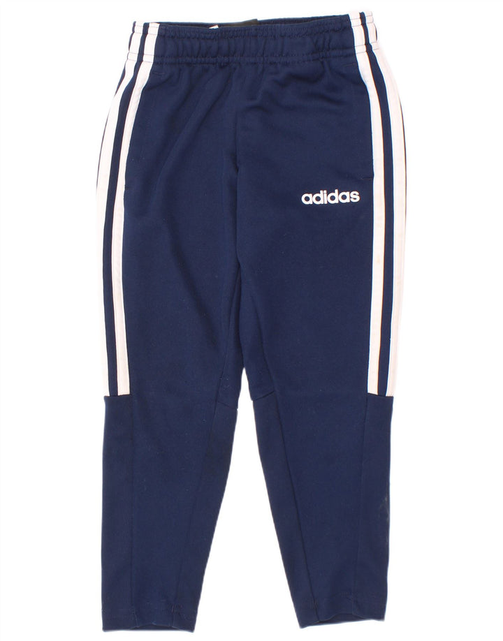 Calças de treino Adidas Boys Climalite 3-4 anos azul marinho poliéster