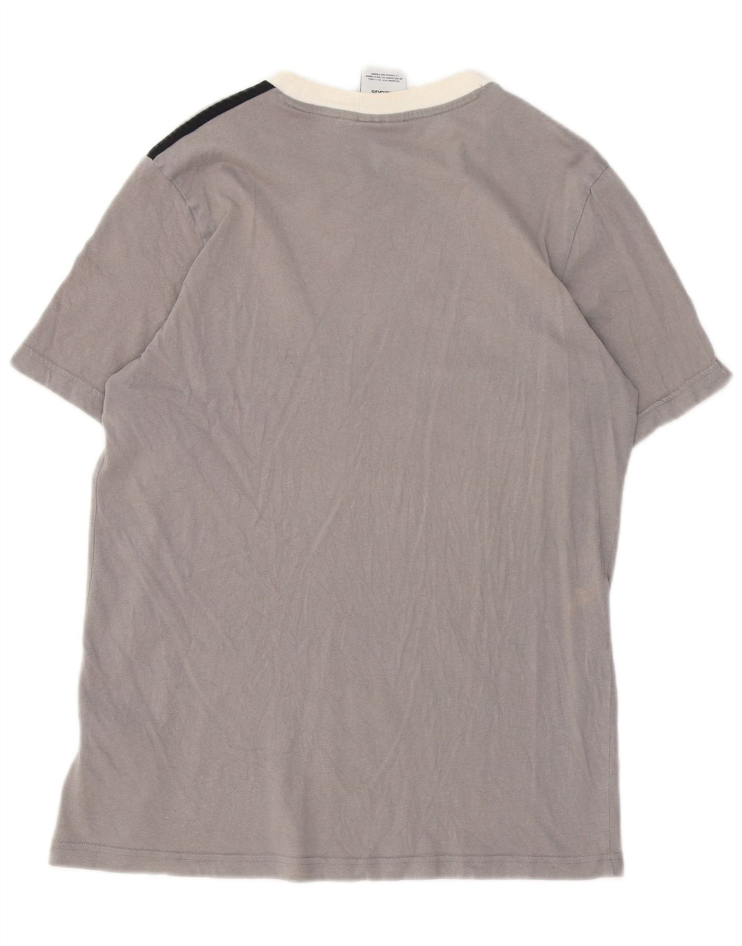 Adidas Mens T-Shirt Top Pequeno Cinza Colorblock Algodão