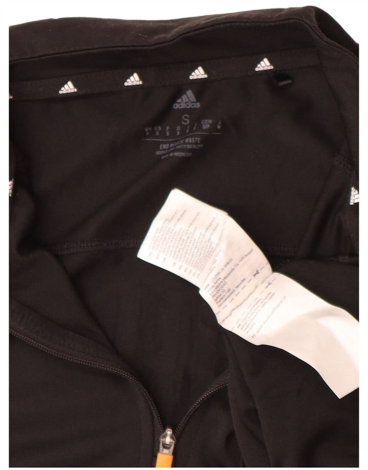 Adidas Mens Aeroready Zip Neck Pulôver Treino Top Pequeno Poliéster Preto
