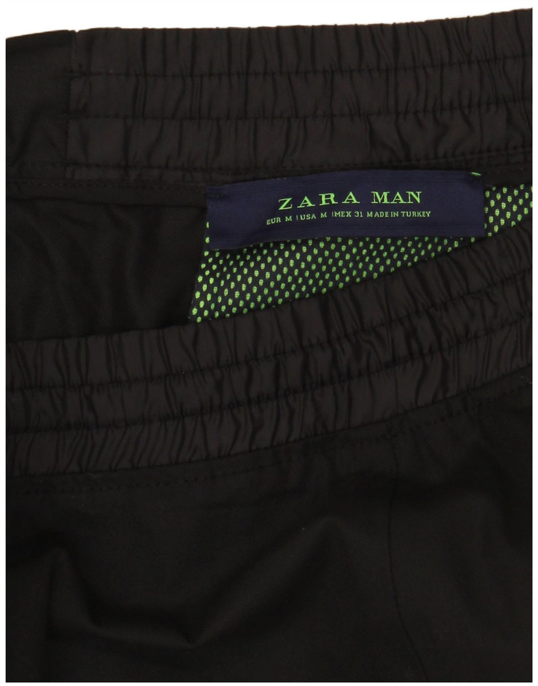 Zara Calça de treino masculina média preta