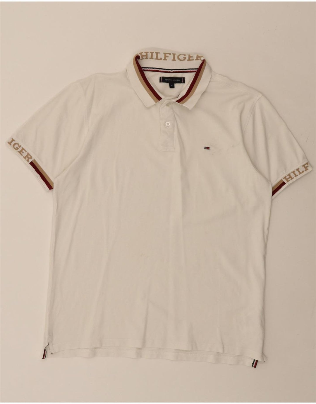 Camisa polo masculina TOMMY HILFIGER XL algodão branco