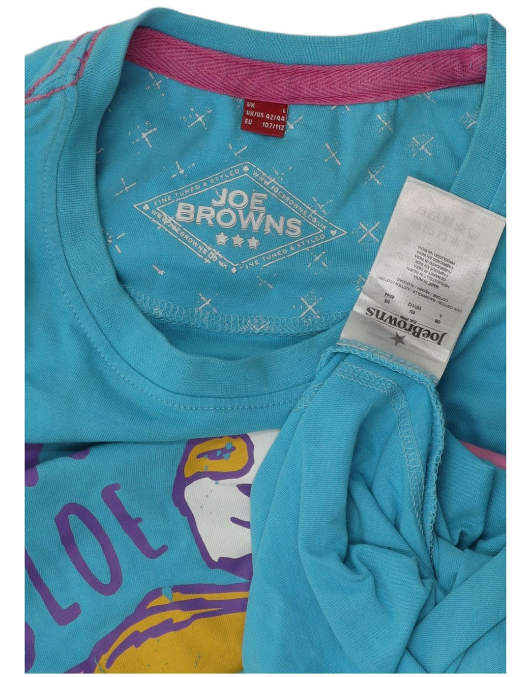 Camiseta gráfica masculina JOE BROWNS grande algodão azul