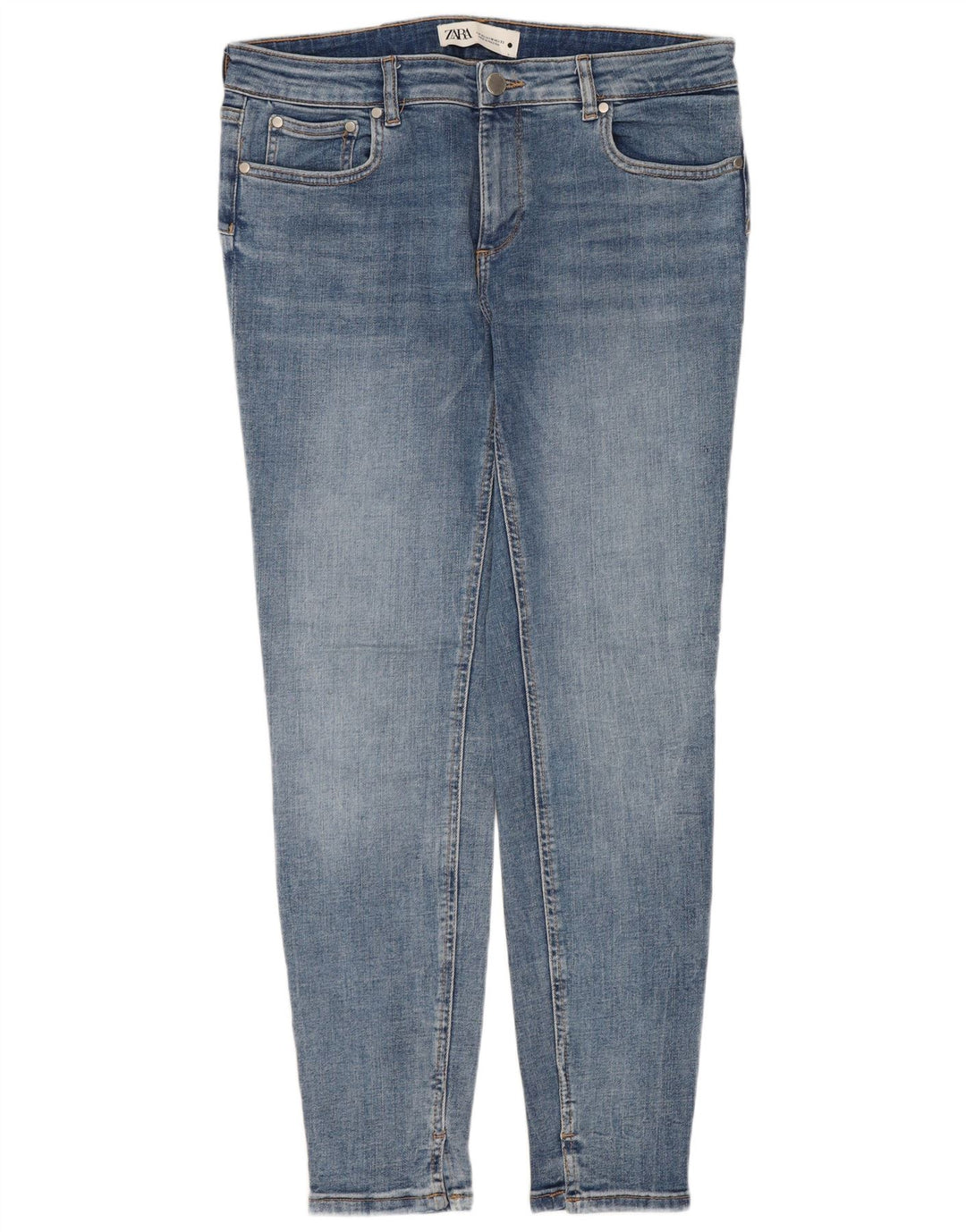 ZARA Jeans Slim Feminino EU 42 Grande W32 L28 Azul