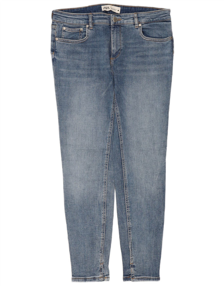 ZARA Jeans Slim Feminino EU 42 Grande W32 L28 Azul