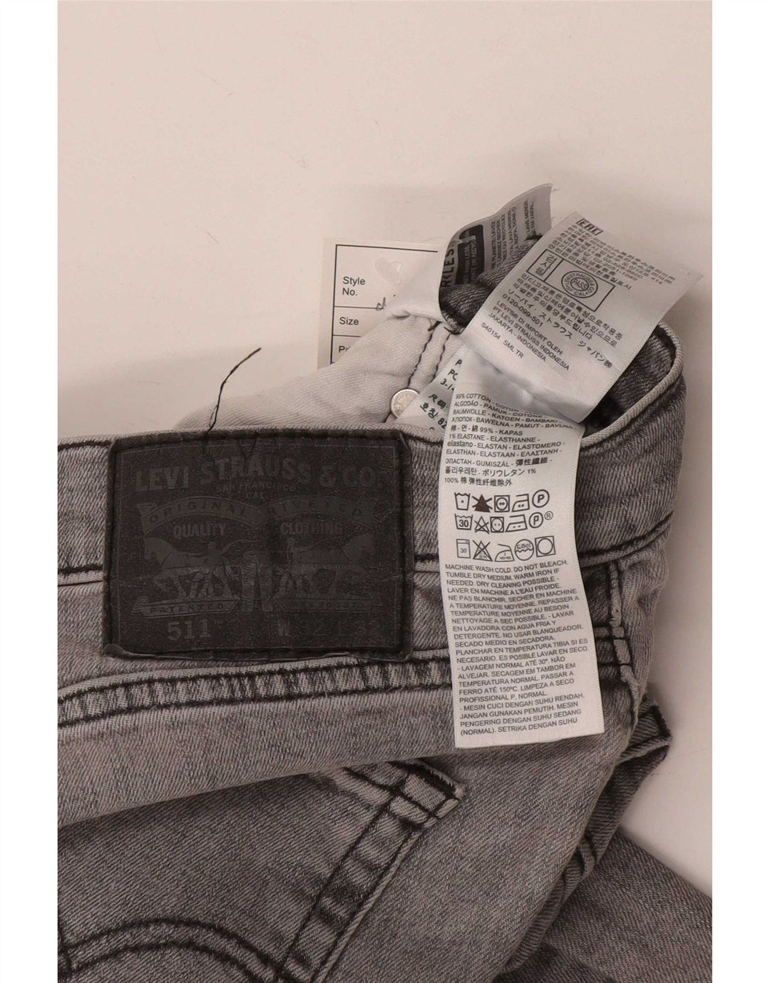 Calça Jeans Levis 511 Slim Masculina W32 L32 Cinza Algodão