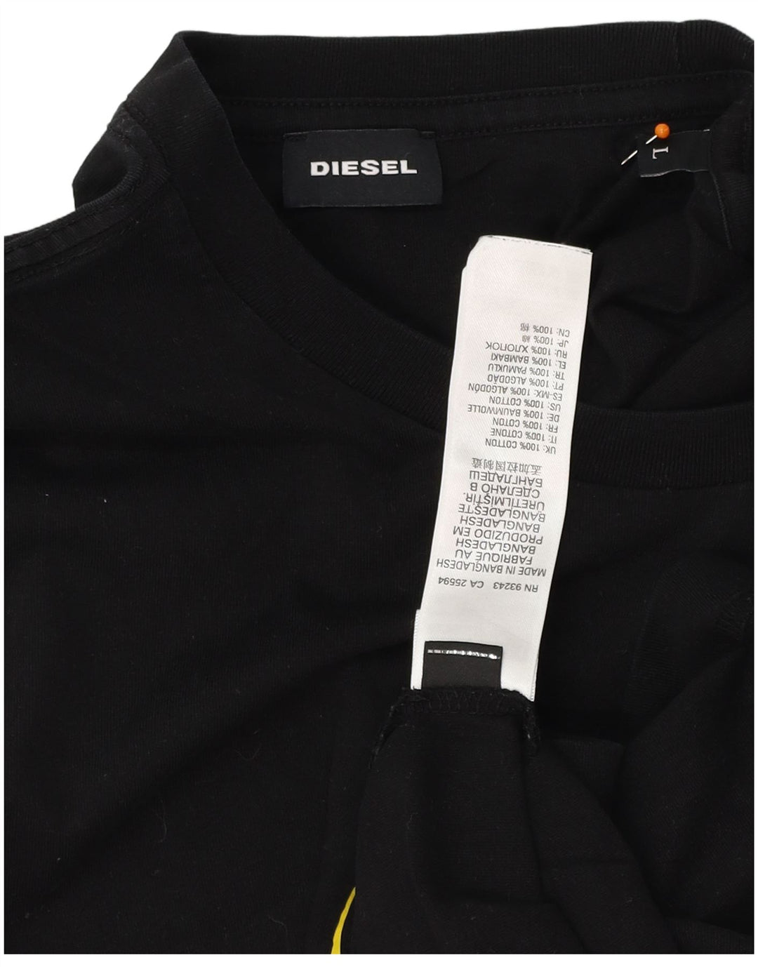 Camiseta gráfica masculina DIESEL grande algodão preto