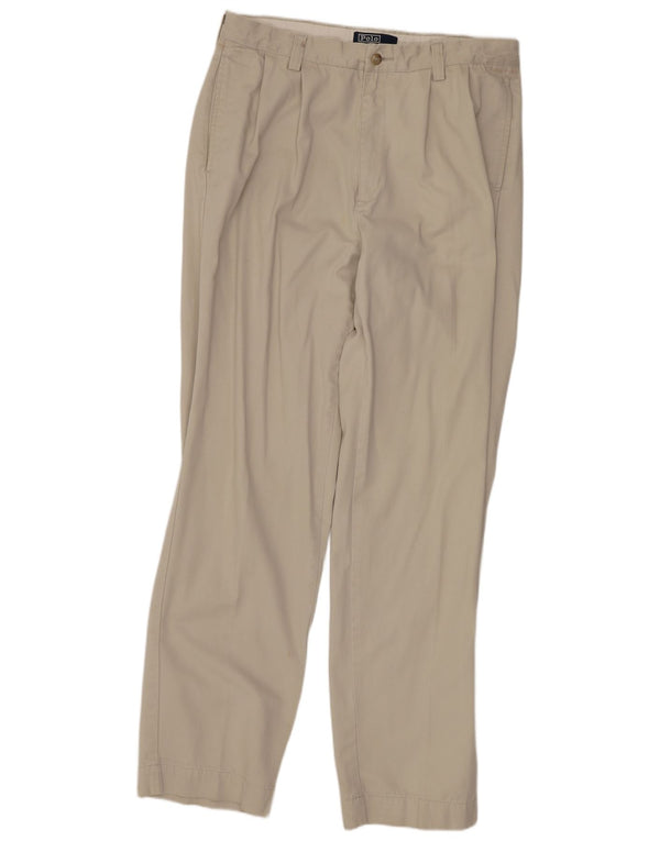 Calça Chino Masculina Polo Ralph Lauren Pegged W34 L32 Algodão Bege