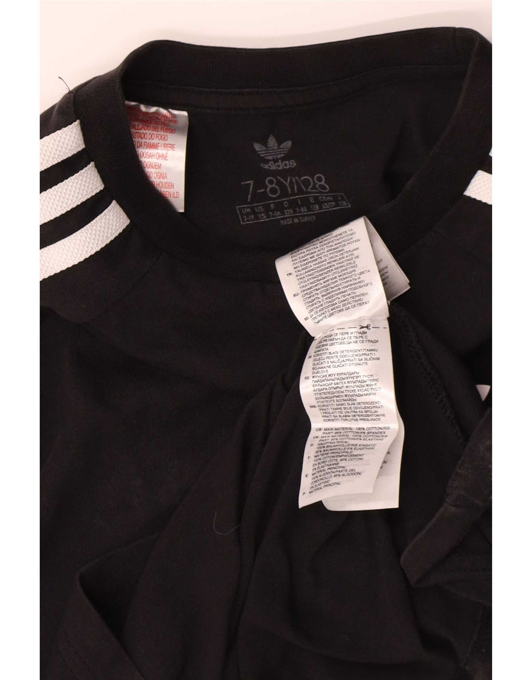 Top Adidas Menino Manga Comprida 7-8 Anos Algodão Preto