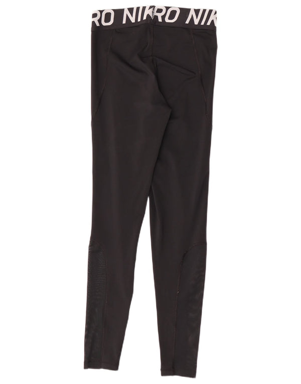Nike Womens Dri Fit Graphic Leggings UK 14 Medium Black