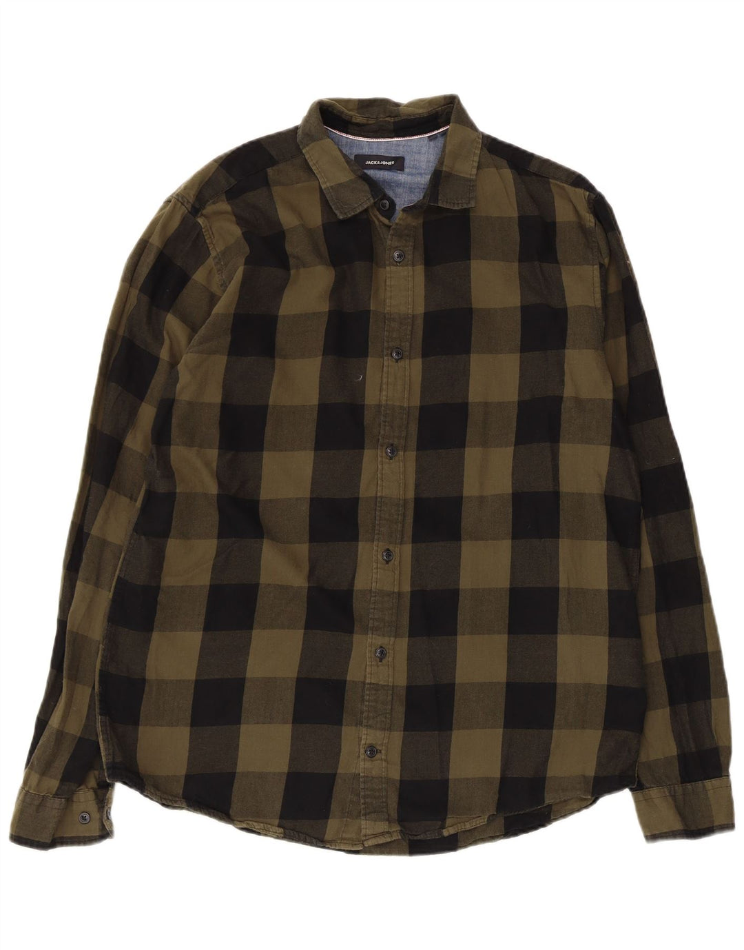 Camisa masculina de flanela Jack & Jones XL caqui xadrez algodão