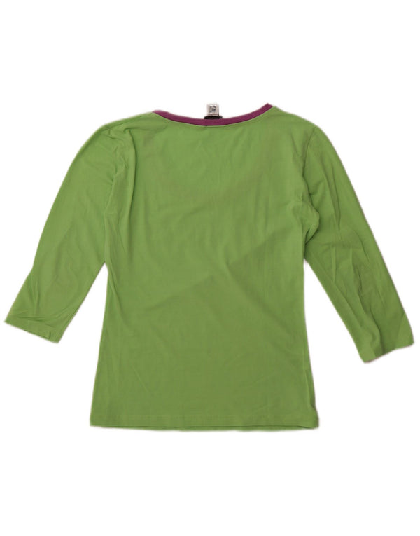 Dolce & Gabbana Womens Graphic Top 3/4 Sleeve UK 12 Medium Green