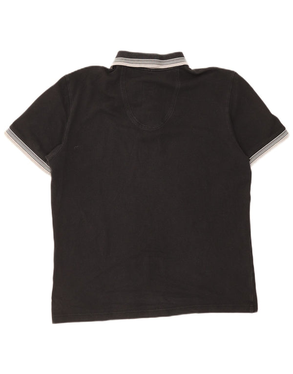 Camisa polo masculina Hugo Boss grande listrada preta