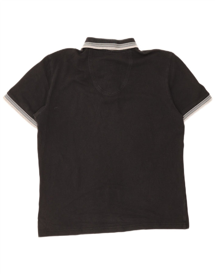Camisa polo masculina Hugo Boss grande listrada preta
