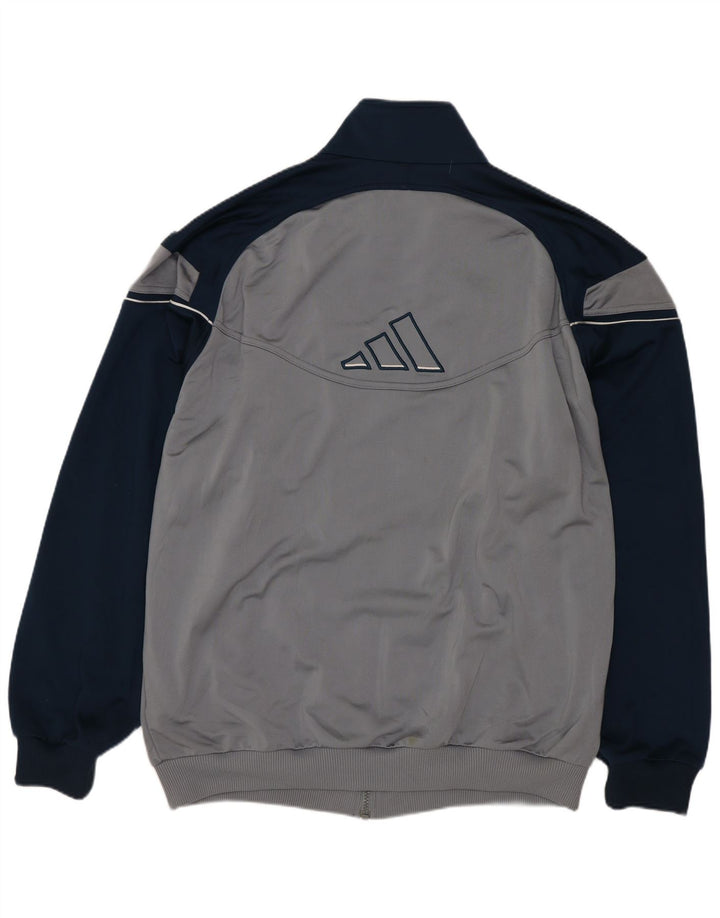 Adidas Mens Tracksuit Top Jacket UK 44/46 Grande Cinza Colorblock Poliéster