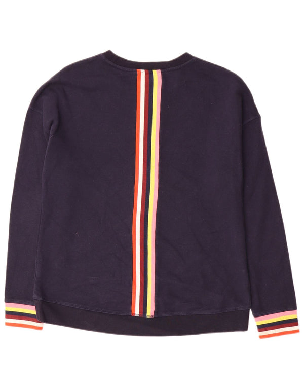 Suéter feminino Boden UK 14 algodão listrado azul marinho médio