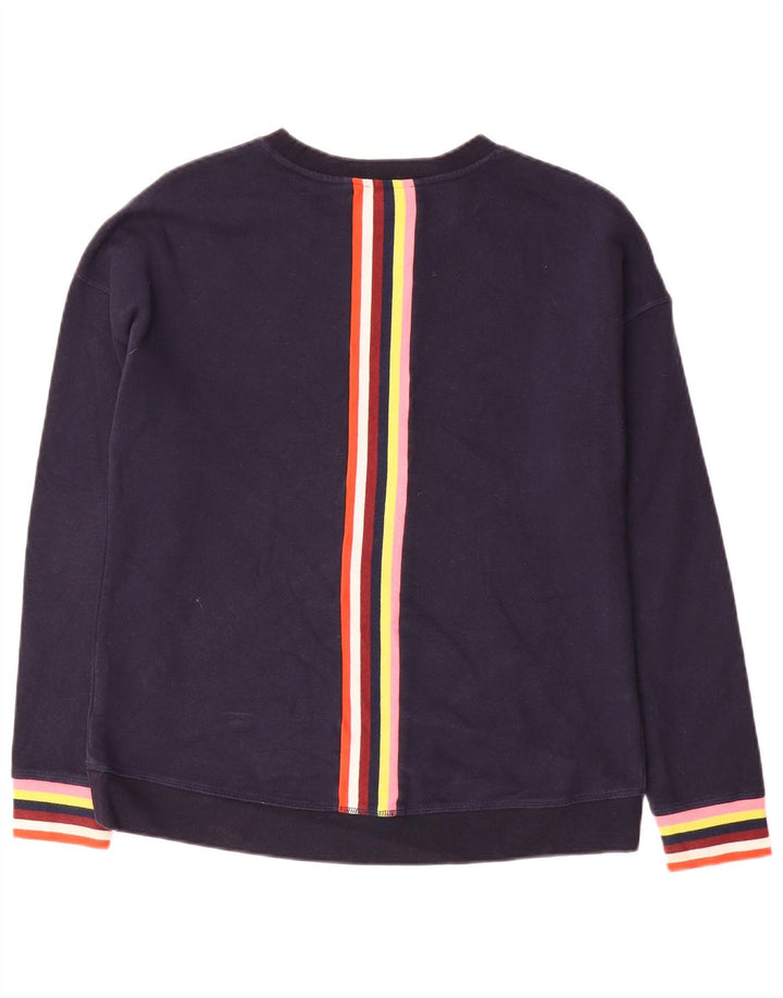 Suéter feminino Boden UK 14 algodão listrado azul marinho médio