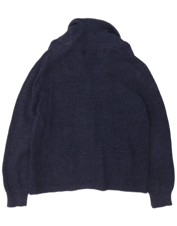 Suéter cardigã masculino Polo Ralph Lauren XL azul marinho algodão