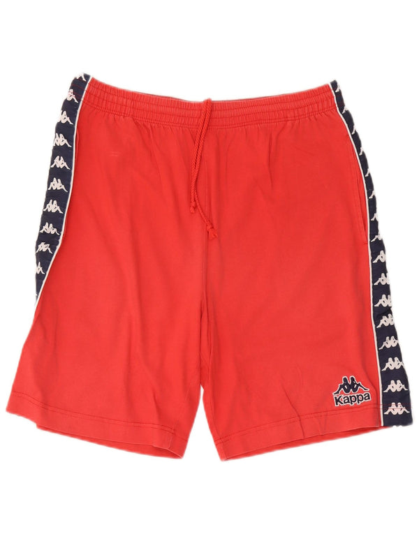 Kappa Mens Graphic Sport Shorts Grande Algodão Colorblock Vermelho