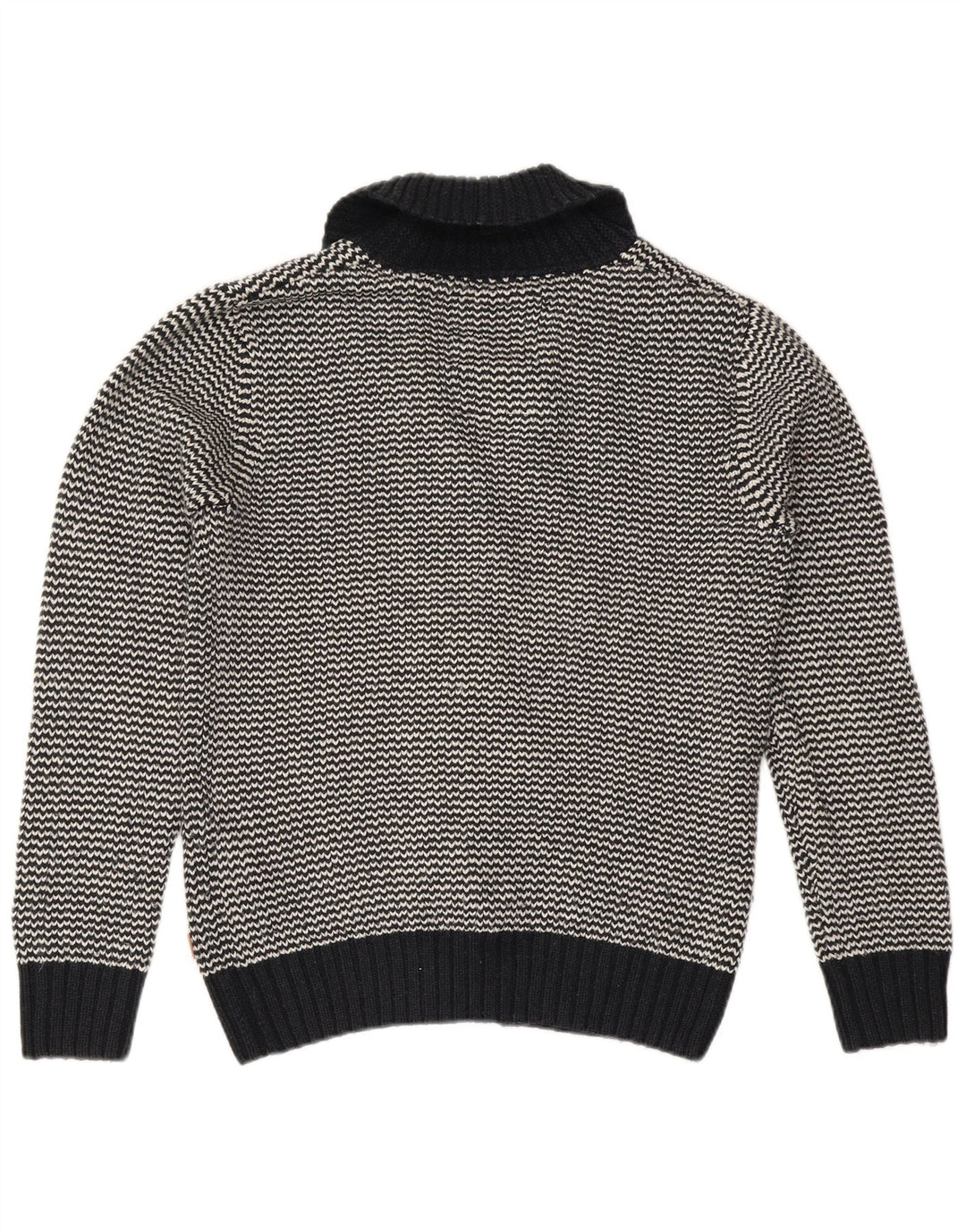 Jack & Jones Suéter Cardigan Masculino Grande Preto Chevron Acrílico