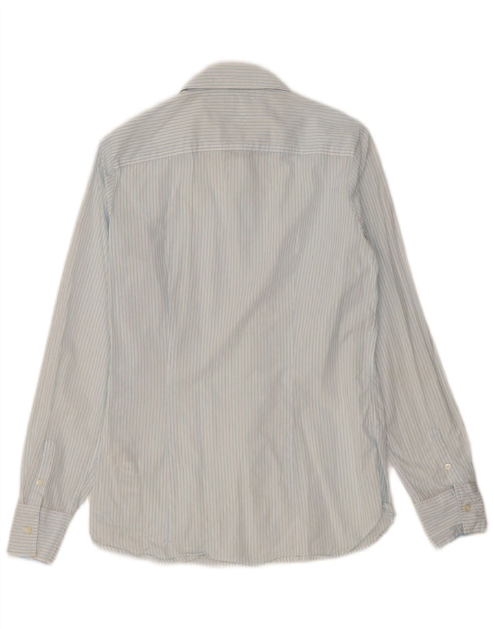 Camisa feminina Tommy Hilfiger EUA 8 algodão listrado azul médio