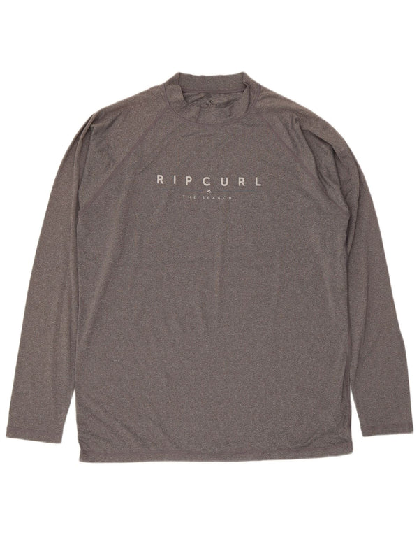 Rip Curl Mens Relaxed Fit Graphic Top Manga Longa Grande Poliéster Cinza