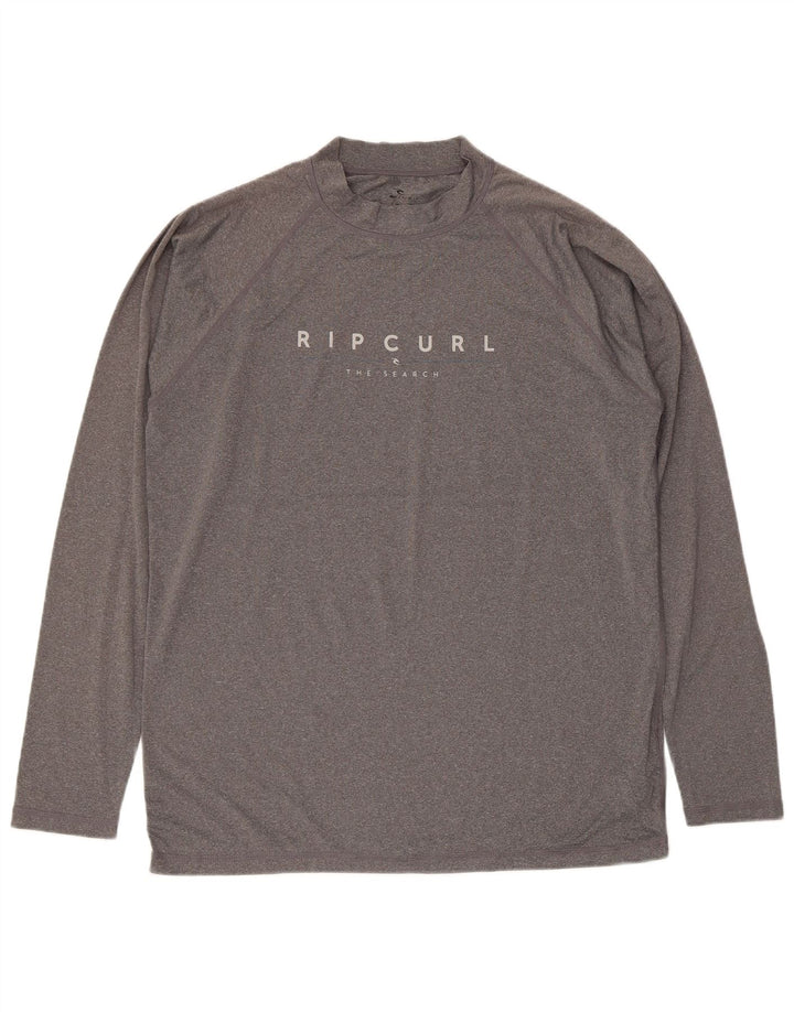 Rip Curl Mens Relaxed Fit Graphic Top Manga Longa Grande Poliéster Cinza