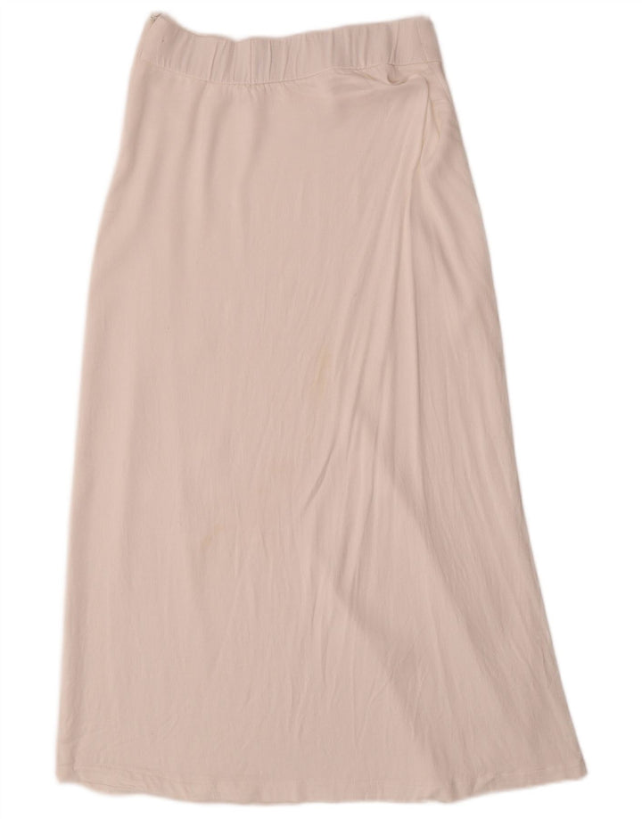 Zara Saia midi feminina de cintura alta pequena W26 branca