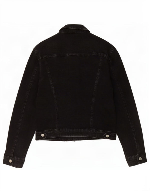 Jaqueta jeans feminina Zara UK 14 grande preta
