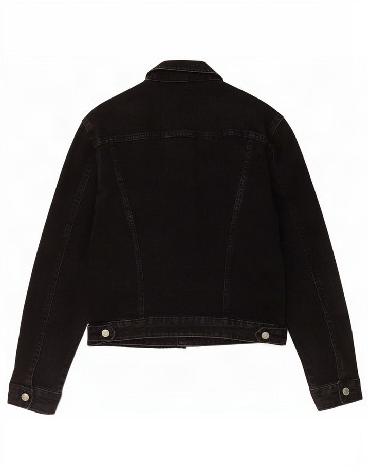 Jaqueta jeans feminina Zara UK 14 grande preta