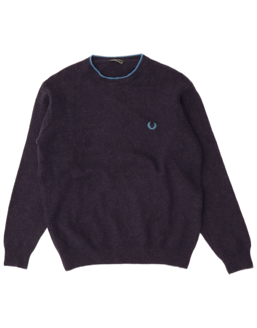 Suéter masculino Fred Perry com gola redonda, 13-14 anos, lã azul marinho