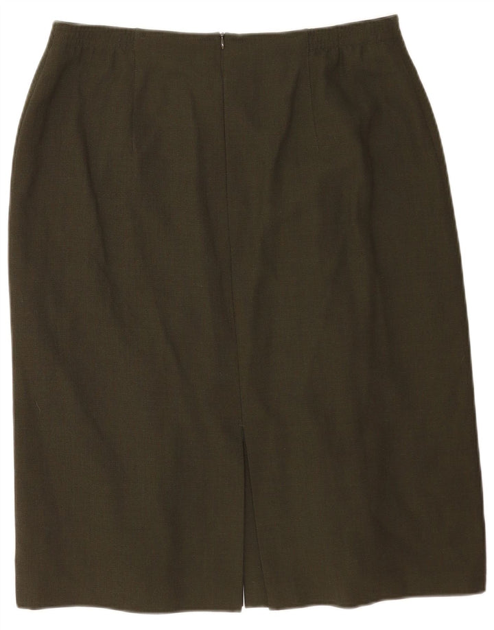 Saia reta feminina ARA UK 18 XL W34 poliéster cáqui