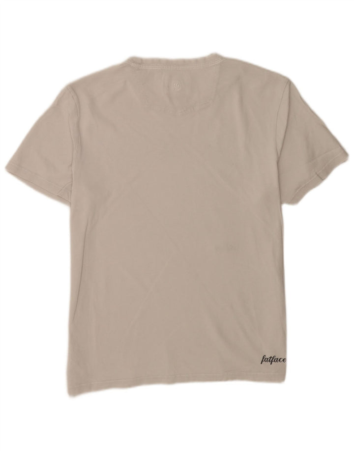 Camiseta gráfica masculina Fat Face Top médio algodão branco