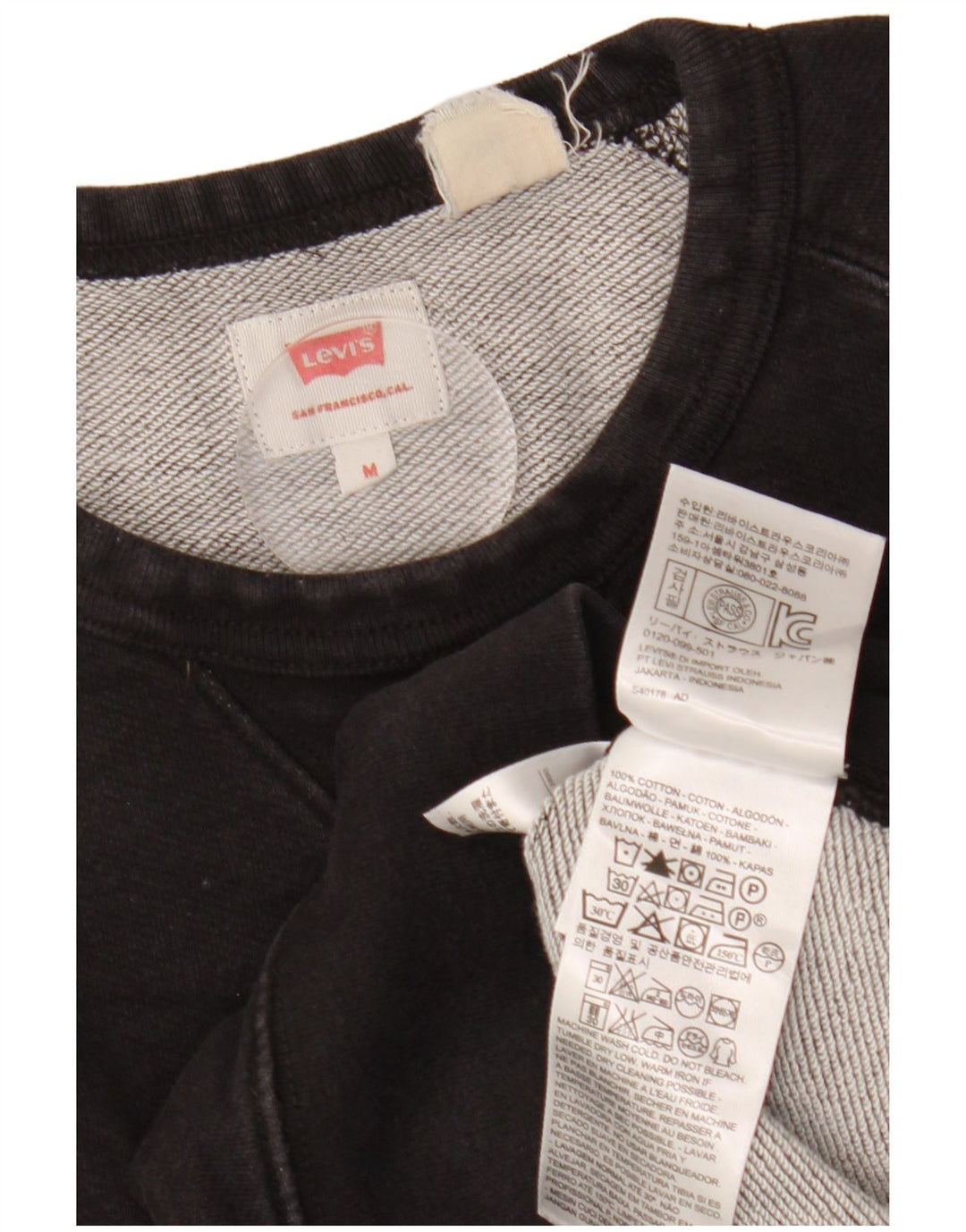 Levi's Moletom Masculino Jumper Médio Algodão Preto