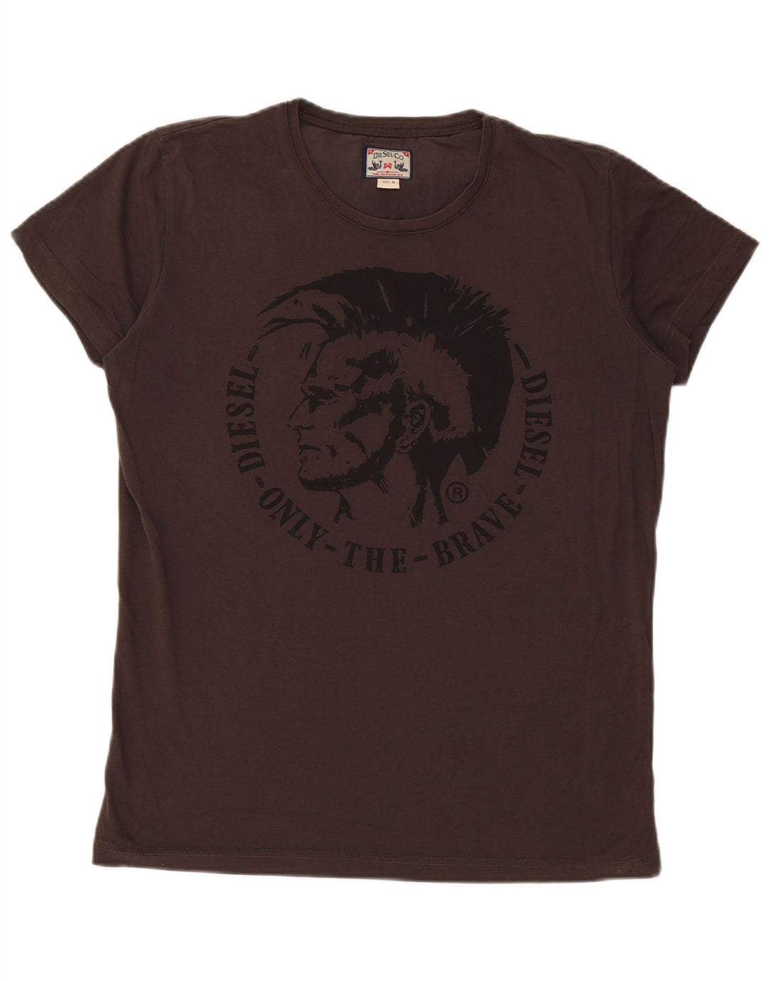 Diesel Camiseta Masculina Graphic Top Médio Preto