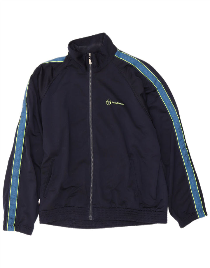 Sergio Tacchini Jaqueta masculina de agasalho IT 54 XL Azul marinho Colourblock