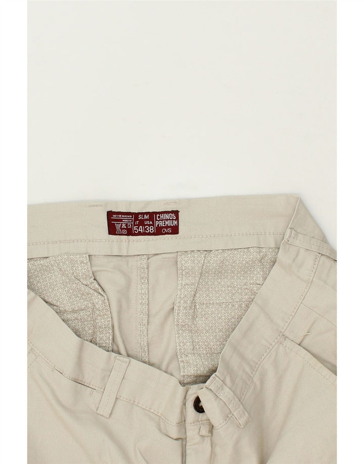 OVS Mens Slim Chino Shorts IT 54 2XL W38  White Cotton Vintage OVS and Second-Hand OVS from Messina Hembry 