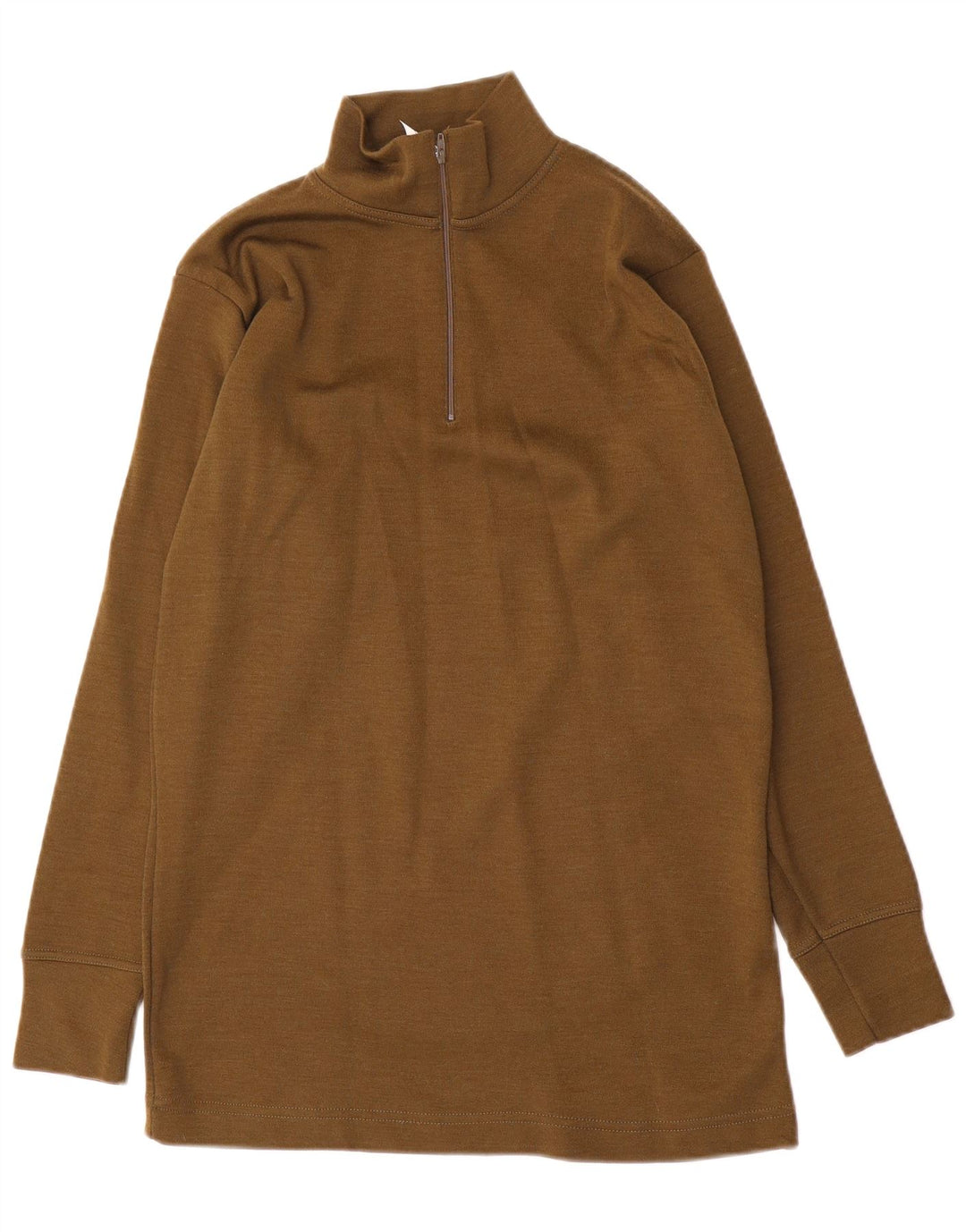 Suéter vintage masculino com zíper e gola em poliamida cáqui médio