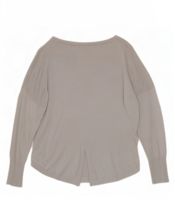 Suéter feminino Oasis com gola canoa e viscose cinza pequena Reino Unido 10