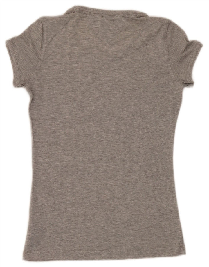 Camiseta feminina Tommy Hilfiger com estampa gráfica UK 12 poliéster cinza médio