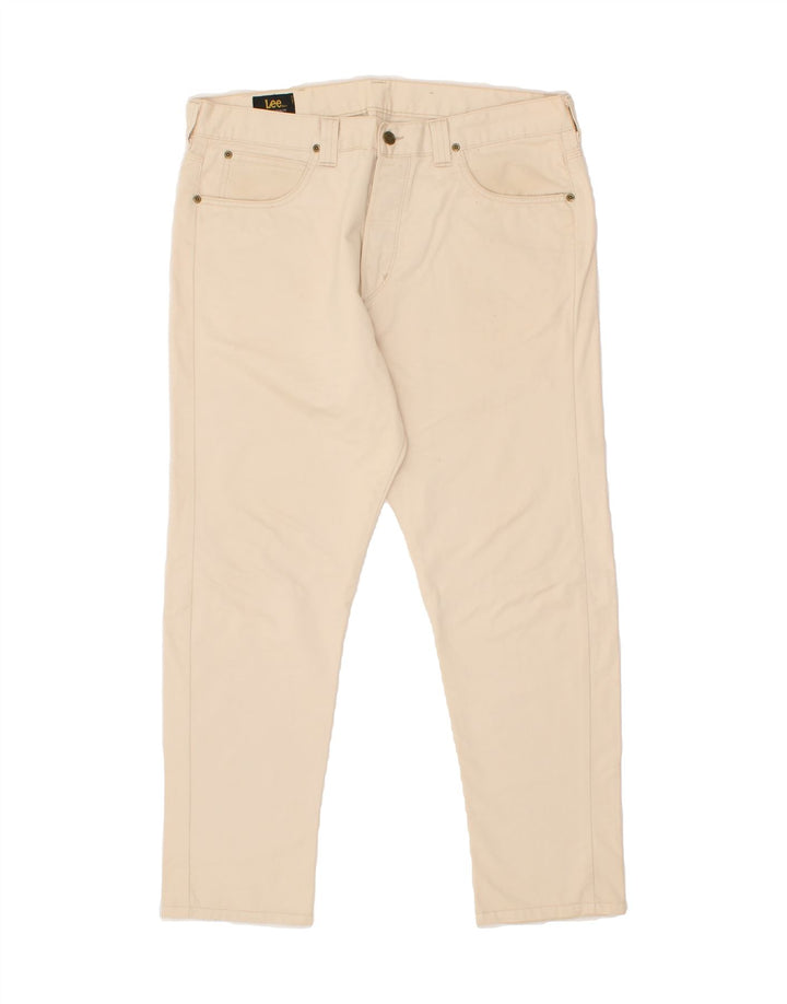 LEE Mens Straight Casual Trousers W36 L27 Beige Cotton Vintage Lee and Second-Hand Lee from Messina Hembry 