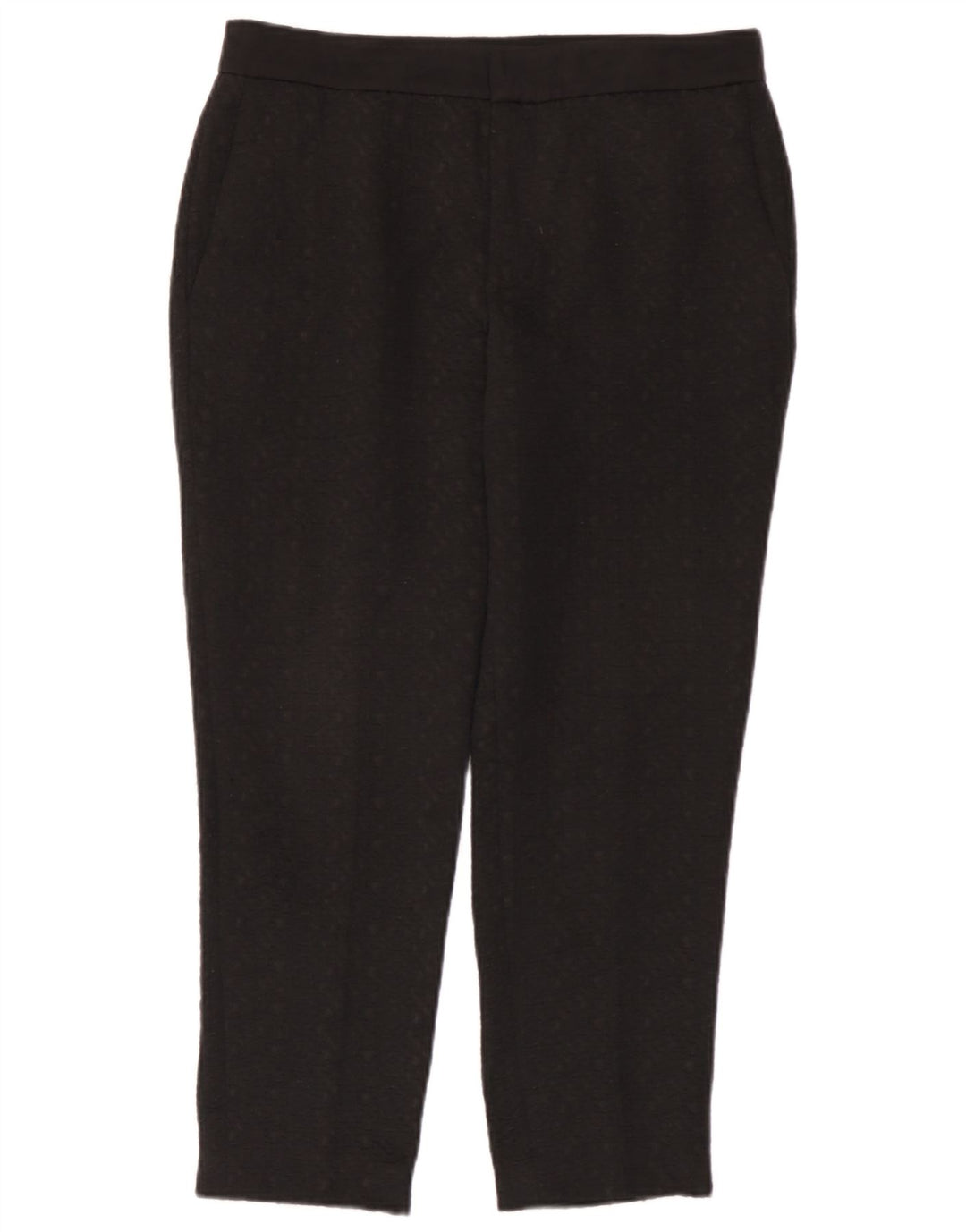 Calça feminina Zara Slim Cropped Médio W28 L25 Preto Poliéster Manchado