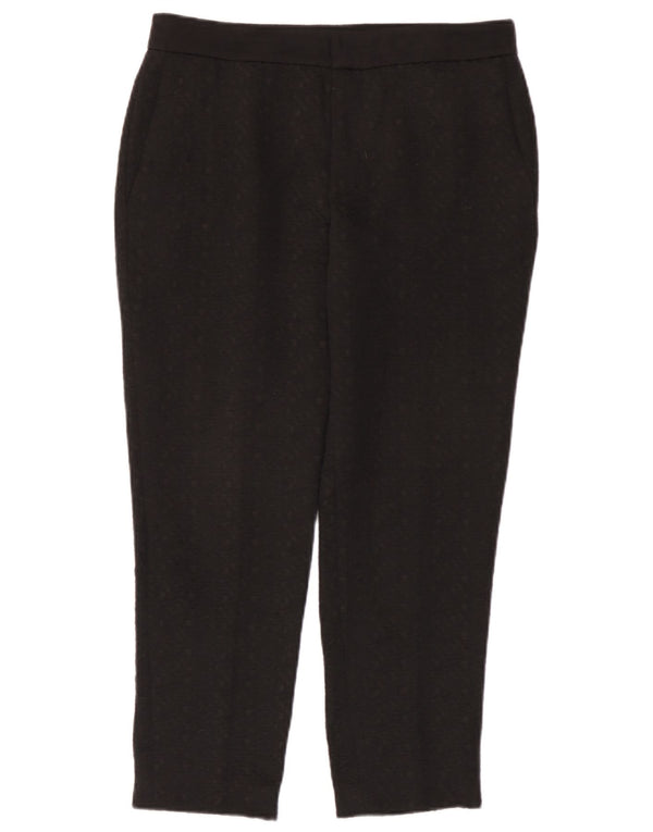 Calça feminina Zara Slim Cropped Médio W28 L25 Preto Poliéster Manchado