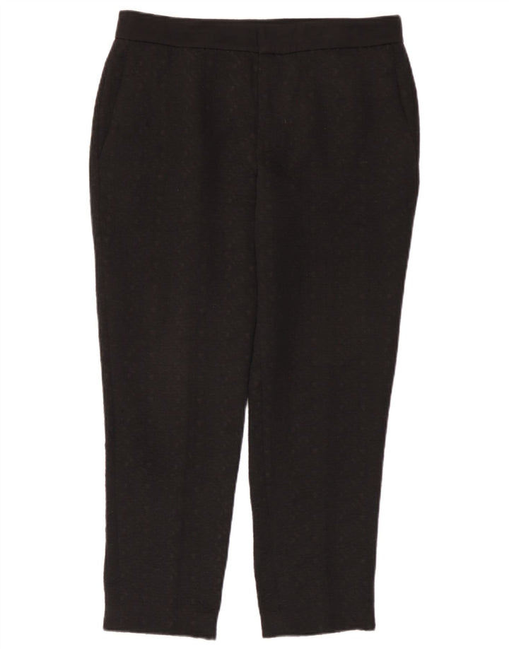 Calça feminina Zara Slim Cropped Médio W28 L25 Preto Poliéster Manchado