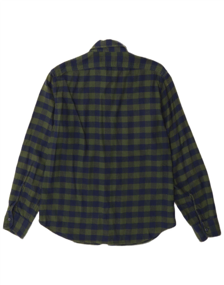 Camisa masculina de flanela J. Crew algodão xadrez azul médio