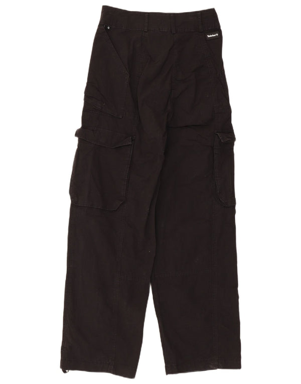 Calça cargo masculina Timberland cintura alta solta ajuste W25 L29 algodão preto