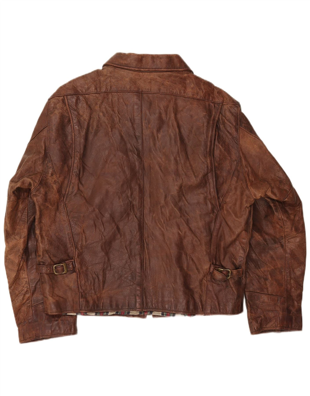 Jaqueta feminina de couro superdimensionada Americanino Reino Unido 16 grande couro marrom