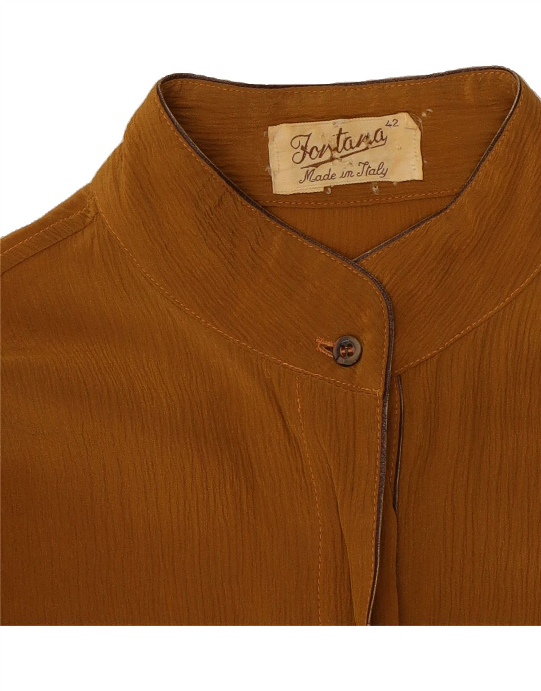 VINTAGE Womens Shirt Blouse IT 42 Medium Brown Vintage Vintage and Second-Hand Vintage from Messina Hembry 